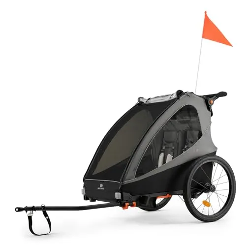 NAVA WALK – 2-in-1 Fahrradanhänger & Buggy für 2 Kinder