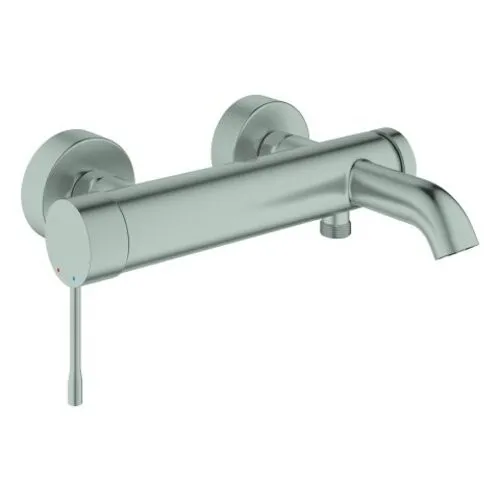Grohe Einhand-Wannenbatterie DN 15 Supersteel - Hochwertige Armatur mit verdeckter Befestigung, ideal für Wandmontage und kompatibel mit Durchlauferhitzern für optimalen Komfort in Ihrem Badezimmer.