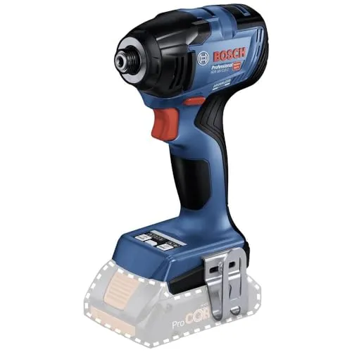 Bosch Professional 18V Akku Drehschlagschrauber GDR 18V-210 C - Akkuschrauber mit 210 Nm Anziehmoment, ideal für Blech- und Holzschrauben. Individuelle Anpassungen über die Toolbox App für maximale Flexibilität.