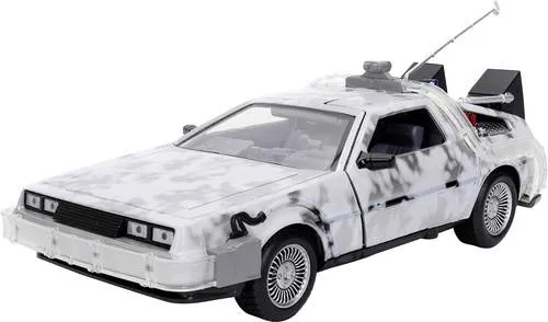 Jadatoys 9336145314R00 - 1/24 Time Machine Back to the Future Frost - Fertiges 1:24 Modellauto aus Metall und Kunststoff, ideal für Sammler und Fans von Back to the Future!