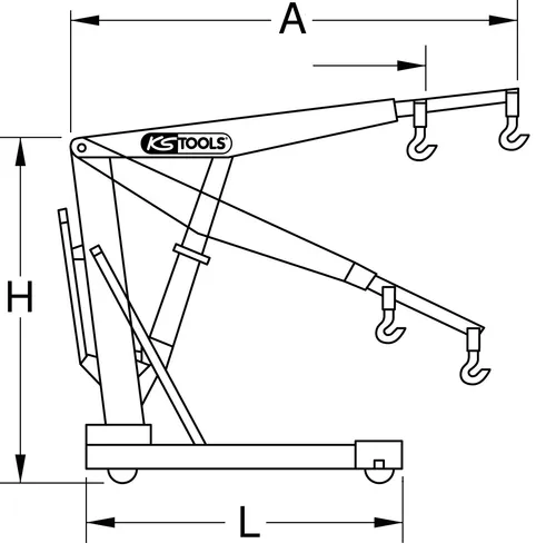 KS TOOLS Klappbarer Werkstattkran, 1000kg (160.0015)