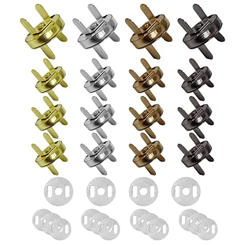 ZWZNBL 16 Stück magnetische Druckknöpfe, Metall, Silber, Rotguss, Bronze, Gold, 14 mm & 18 mm, Round, Multifunktional für DIY, Kleidung, Verpackung & Scrapbooking