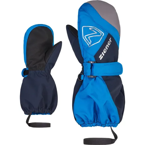 Ziener Unisex Baby Laurus Ski-Fäustlinge - Wintersport-Bekleidung mit wasserdichter ZIENER AQUASHIELD Membran für warmes und trockenes Klima, extra lange Stulpe und reflektierende Prints für mehr Sicherheit.