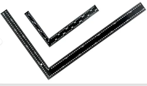 Zimmermannswinkel SET 600x400mm + 300x200mm Flachwinkel Winkellineal aus Stahl Präzisionswinkel Anschlagwinkel Messwinkel Schlosserwinkel Tischlerwinkel Pulverbeschichtet Rechtwinkliges 90-Grad-Lineal