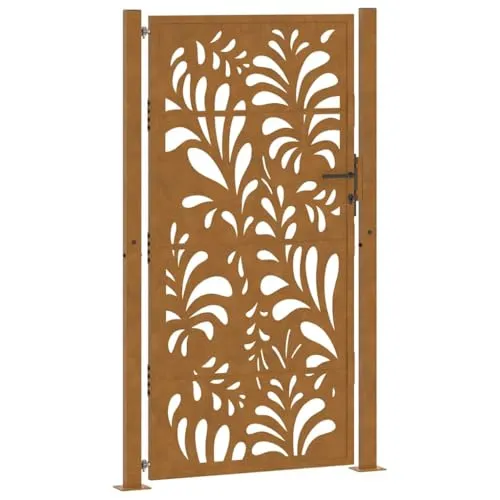vidaXL Gartentor 105x180 cm – Wetterfestes Stahl Wellen-Design - Gartenzäune: Elegantes, abschließbares Tor aus wetterfestem Stahl, das korrosionsbeständig ist und keine Wartung benötigt. Ideal für Garten- und Terrasseneingänge.