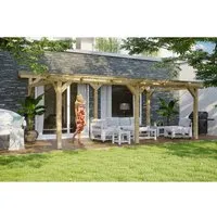Terrassenüberdachung SKAN HOLZ Siena 648x350 cm natur - Markisen & Terrassenüberdachungen, stilvolle Holzüberdachung für optimalen Wetterschutz und erweiterte Nutzung Ihrer Terrasse.