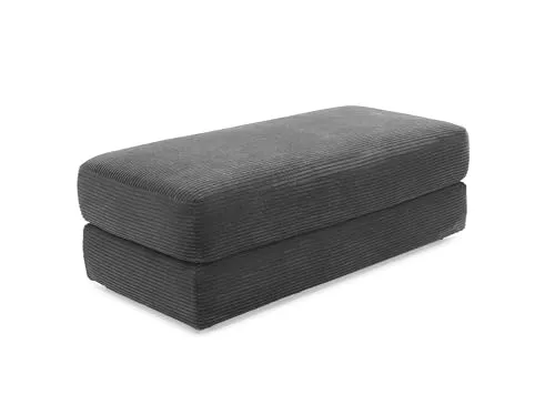 Designer Polsterhocker Dunkelgrau mit Bonellfederkern - Vielseitiger Polsterhocker (124x60x40 cm) mit weichem Cord-Bezug. Ideal kombinierbar mit unserem Big-Sofa oder als Einzelstück für gemütliche Akzente im Raum. Pflegeleicht und langlebig!