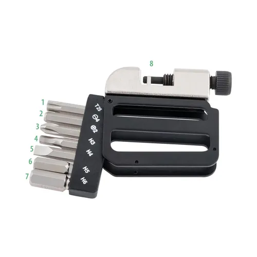 CONTEC Fahrrad-Multitool Pocket Gadget - PG1, 8 in 1 - Multitool für Fahrräder mit 8 Funktionen, handlich und leicht für unterwegs – ideal für schnelle Reparaturen auf Touren.