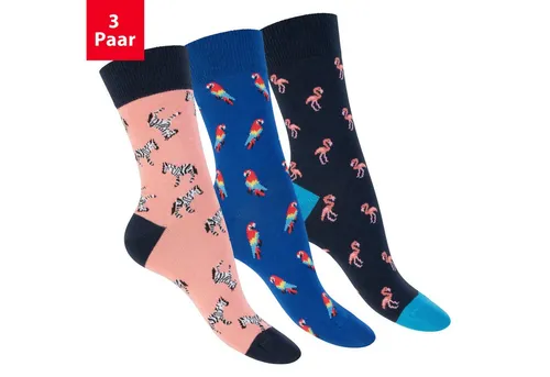 Footstar Basicsocken Damen/Herren Bunte Motiv Socken Funny Baumwollsocken