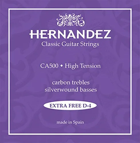 Hernandez CARBON CLASSIC SET CA-500 - VIOLETT - HT Saiten für Konzert-Gitarre - High Tension - Plus zusätzlicher D4-Saite, 224757