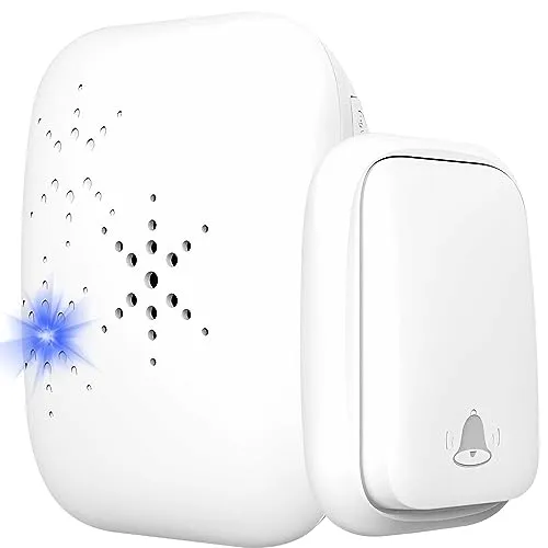 Retoo Funkklingel batterielos, 180 m Reichweite, 38 Töne, 4 Stufen, IP44