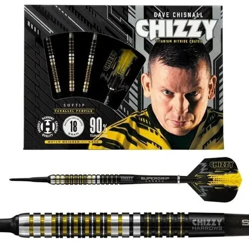 Harrows Dave Chisnall, Chizzy, 90% Tungsten, Softdarts 18g
