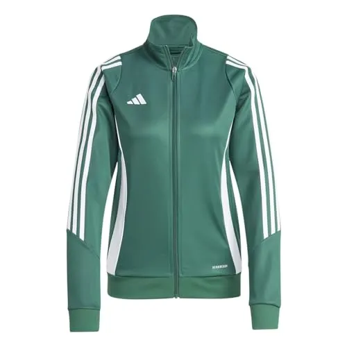 adidas Performance Tiro 24 Trainingsjacke Damen - Trainingsjacke in Grün-Weiß, 2XL (50-52), aus hochwertigem Polyester für optimalen Tragekomfort und Atmungsaktivität beim Training.