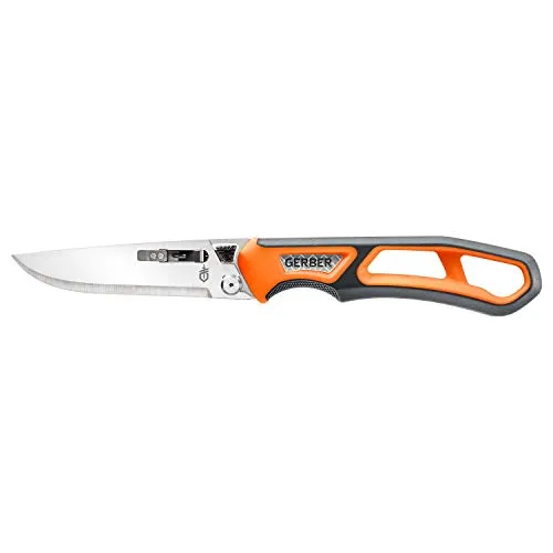 Gerber Outdoor/Survival-Messer mit 3 austauschbaren Klingen und Holster, Randy Newberg Fixed EBS, Grau/Orange, 30-001767
