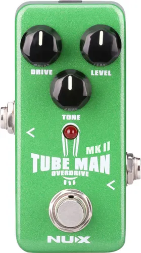 NUX Tubeman Overdrive Effektpedal - Gitarren-Effektgerät für warmen Röhrensound und Overdrive, kompakt und leicht, ideal für Musiker auf der Bühne oder im Studio.
