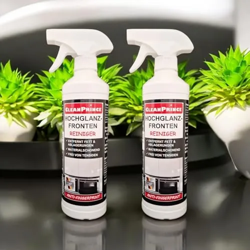 Sparset 2 x 500 ml Hochglanzfronten Reiniger | Küchenfronten-Reiniger Cleanprince Hochglanzmöbel Küchenreiniger Frontenreiniger Hochglanzreiniger Hochglanztüren Hochglanzküchen