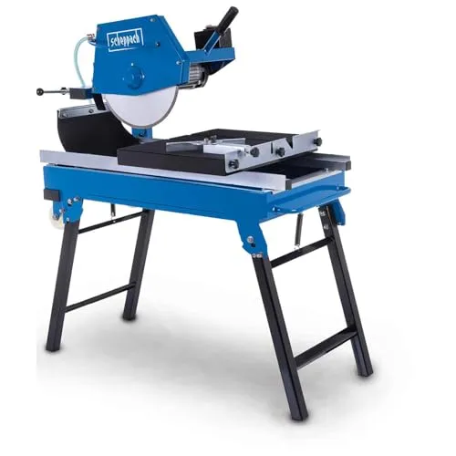 Scheppach HSM4000 Steintrennmaschine | 800mm Schnittlänge | 110mm Schnitthöhe | Fliesenschneider | inkl. Fahrvorrichtung & Diamanttrennscheibe | inkl. Wasserpumpe & Winkelanschlag | Sägekopf 0°- +45°