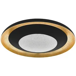 EGLO LED Deckenleuchte Canicosa 2 - 2-flammige Wandlampe mit Fernbedienung - Moderne Kinderlampe in Schwarz und Gold, dimmbar mit Farbtemperaturwechsel von warm bis kalt, ideal für jedes Kinderzimmer und stromsparend mit bis zu 80% Energieersparnis.