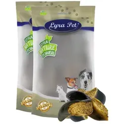 Stk. Lyra Pet® Rinderhufe gefüllt mit Pansen und Leber, 3,6 kg - Hundefutter: Langanhaltendes Kauvergnügen mit 100% Rind, gefüllt mit nahrhafter Rinderleber und Pansen für gesunde Zahnpflege und extra Protein.