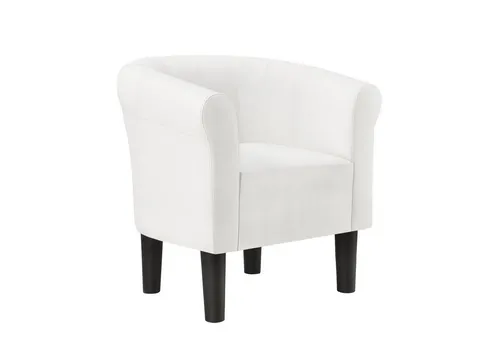 [en.casa] Weißer Kunstleder Sessel 70x70x58cm - Ohren- & Armlehnensessel mit elegantem Design und exzellentem Sitzkomfort. Ideal für stilvolle Wohnräume und entspannte Stunden.