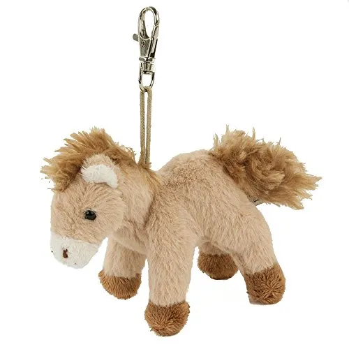 Teddys Rothenburg Kuscheltier Schlüsselanhänger, Pferd, 10 cm, Hellbraun, Plüschpferd, Plüschschlüsselanhänger