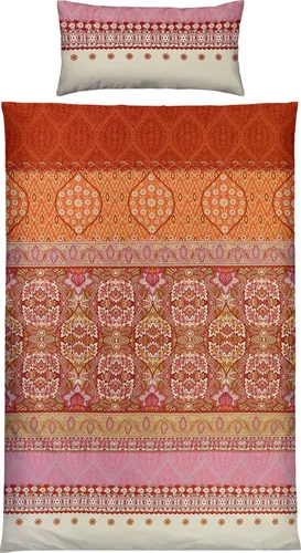 Erwin Müller Bettwäsche Mako-Satin Paisley orange - Hochwertige Bettwäsche aus 100% Baumwolle im eleganten Paisley-Muster. Mit Marken-Reißverschluss für einfachen Bezug. Pflegeleicht und maschinenwaschbar bis 60°C.