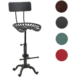 HWC-N26 Barhocker - Höhenverstellbarer Tresenhocker im Industrial Design - Barmöbel mit 360° drehbarem Sitz und stufenloser Höhenverstellung für maximale Flexibilität. Robustes Gestell aus Stahl und Eisen, belastbar bis 150 kg.