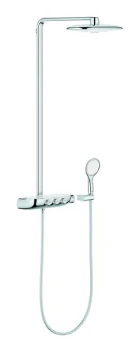 Grohe Rainshower SmartControl Duo 360 Duschsystem - Brausen mit Thermostatbatterie, 500 mm Ausladung für individuelle Wassersteuerung und luxuriöses Duscherlebnis in Moon White / Chrom.