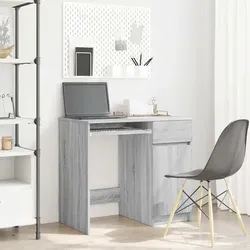 vidaXL Schreibtisch Grau Sonoma 86x49x76 cm - Kinderschreibtische mit vielseitigen Aufbewahrungsmöglichkeiten, robustem Holzwerkstoff und pflegeleichter Oberfläche für einen ordentlichen und stilvollen Raum.