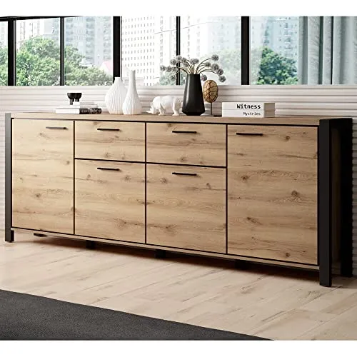 Lomadox Großes Wohnzimmer Sideboard in Taurus Eiche Nb. in braun von Lomadox