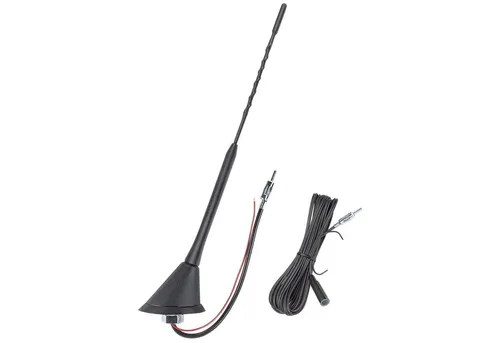 tomzz Audio Dachantenne 16V-Look AM/FM mit 450cm Kabel Verstärker DIN-Stecker Anti Autoradio-Ersatzantennenstab