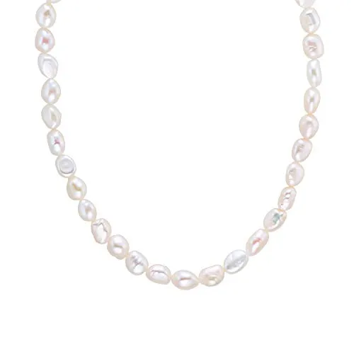 NOELANI Halskette 925 Sterling Silber mit Süßwasserzuchtperle - Elegante Kette aus 925 Sterling Silber, 38 cm lang, mit edler Süßwasserzuchtperle, perfekt als Geschenk in einer Schmuckbox, ideal für jeden Anlass.