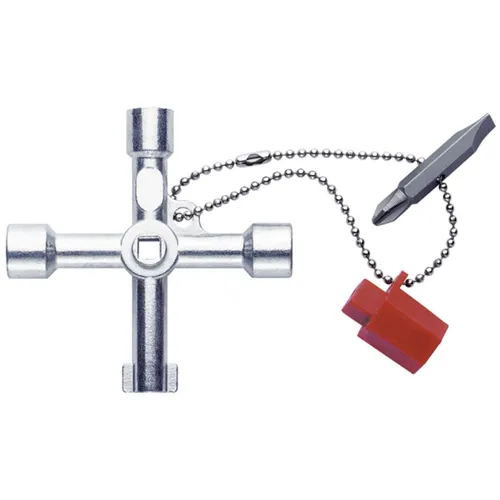 Klauke Schaltschrankschlüssel KL500 mit Kette und Adapter - Sonstige Elektroinstallationsartikel, vielseitig einsetzbar mit verschiedenen Wechselbits und aus rostfreiem Stahl für langlebige Nutzung.