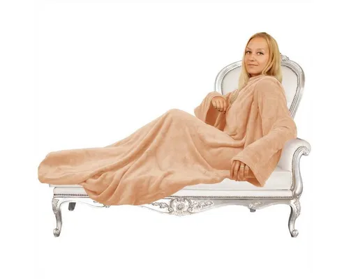 Wohndecke mit Ärmeln 130x180 cm, Bestlivings, 100% plüschiger Polyester, waschbar bei 30°C, trocknergeeignet