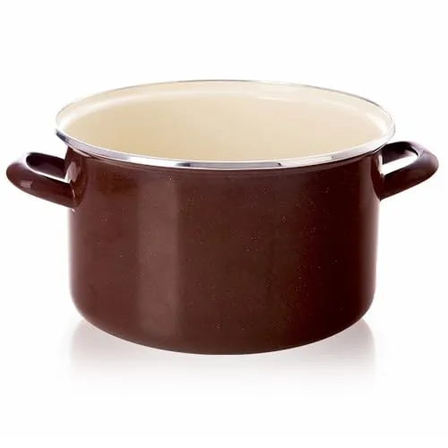Emaille-Topf Kochtopf Schmortopf emailliert BROWN 26 cm 6,5 L