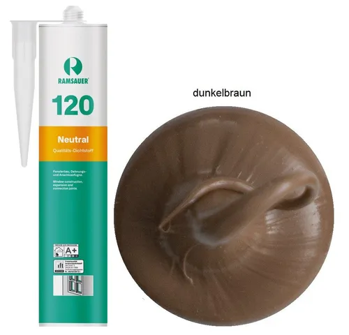 Ramsauer Dichtstoff Ramsauer 120 Neutral Silikon Dichtstoff 310ml Kartusche, gebrauchsfertig, UV- und witterungsbeständig, anstrichverträglich