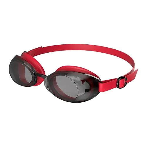 Speedo Unisex Erwachsene Jet 2.0 Schwimmbrille | Schwimmen | Verbesserte Sicht Schwimmbrille, Fed Red/Schwarz/Smoke, Einheitsgröße