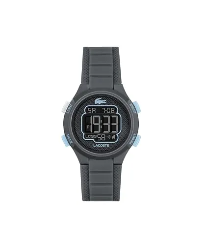 Lacoste Digitaluhr für Kinder Kollektion LC33 mit Dunkelgrau Silikonarmband - 2030068