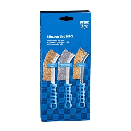 PFERD POS Bürstenset Handbürste gebogen BSO HBG 1reihig - Edelstahl, Stahl und Messingdraht für präzise Reinigungsarbeiten in schwer zugänglichen Stellen