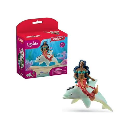 Schleich bayala 70719 - Isabelle auf Delphin, handbemalte Meerjungfrau und Delfin für magische Abenteuer im Spielzeugland