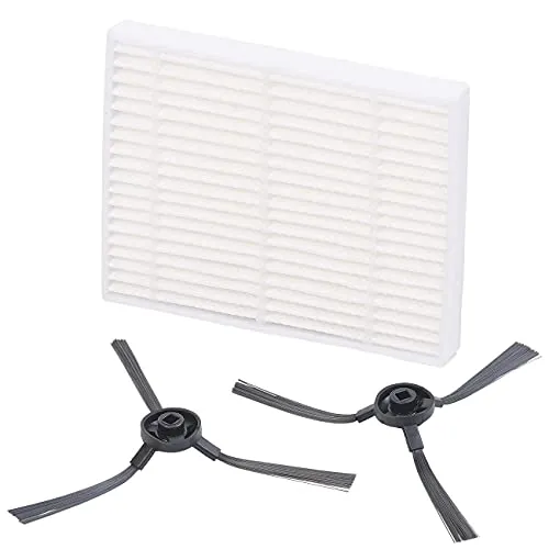 Sichler Haushaltsgeräte Zubehör zu WLAN-Staubsauger: Set aus 2 Ersatz-HEPA-Filtern & 2 Ersatz-Bürsten für Roboter PCR-3100 (Staubsauger beutellos Akku, Akku-Mehrzwecksauger, Handstaubsauger)