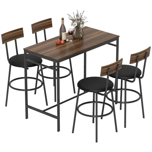 HOMCOM Bartisch mit Barhocker-Set