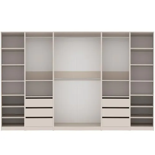Marmex Möbel Mehrzweckschrank-Set TRES SET U - Modernes Kleiderschrank-Set mit 4 Kleiderstangen und 6 Schubladen. Ideal für optimale Stauraumnutzung und vielseitige Ankleidemöglichkeiten.