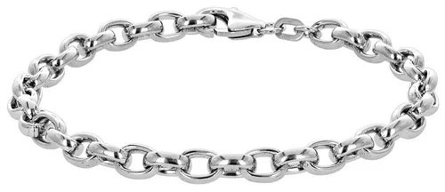 trendor Gliederarmband 925 Silber Erbsmuster - Elegantes Gliederarmband aus poliertem 925 Sterling Silber, rhodiniert und anlaufgeschützt. Ideal für besondere Anlässe und kommt in einer stilvollen Geschenkbox.