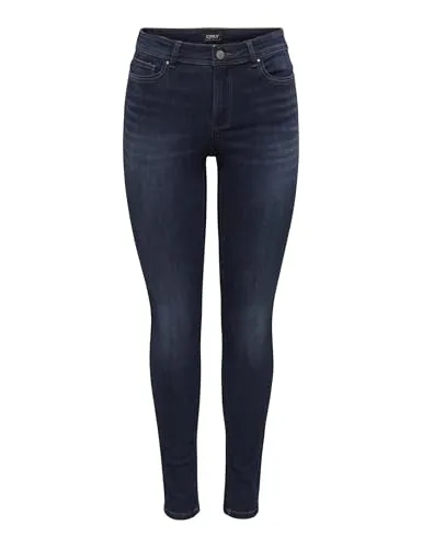 ONLY Skinny-fit-Jeans ONLWAUW MID SK DNM BJ581 NOOS - Jeans in Dark Blue Denim, elastischer Stoff für perfekten Tragekomfort, ideal für lässige Outfits und jede Gelegenheit.