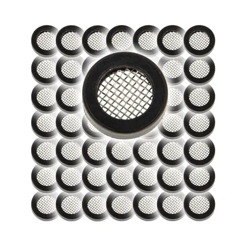 tecuro Gummi-Dichtung mit Schmutzfangsieb 3/8 Zoll für Überwurfmuttern Sanitär (50 Stück)