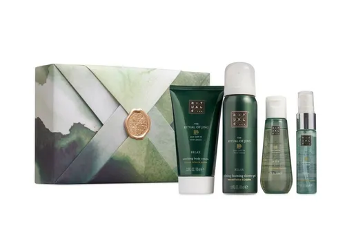 The Ritual of Jing - Small Gift Set - Ganzkörperpflege Set mit Duschschaum, Körpercreme, Kissenspray und Trockenöl für entspannende Momente. Inspiriert von der japanischen Kunst des Schenkens, in einer wiederverwendbaren und luxuriösen Geschenkbox.