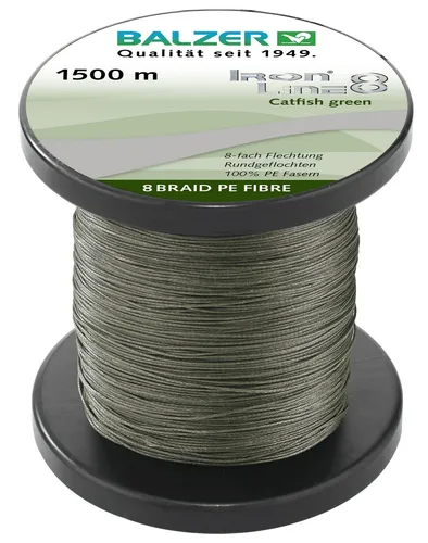 Balzer Iron Line 8x Catfish Grün 0,40mm 40,8kg 10m 8fach geflochtene Waller Wels