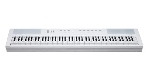 Kurzweil KaE1-WH Stagepiano - Keyboards; 88 gewichtete Tasten mit Ivory Hammermechanik, Bluetooth 5.2 für kabelloses Midi und Audio, ideal für Musiker, die Flexibilität suchen.