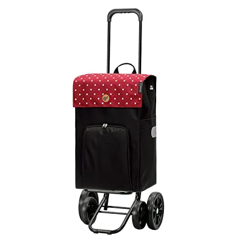 ANDERSEN Quattro Shopper Malit rot - Langlebiger Einkaufstrolley - Einkaufstrolleys mit 49L Volumen, höhenverstellbarem Fahrgestell und leisen Rädern für entspanntes Einkaufen ohne Schleppen.